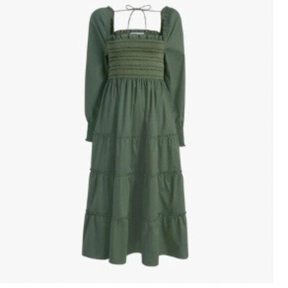 Hill House Home Green Naomi Long Sleeve Dress size Small - Picture 1 of 5